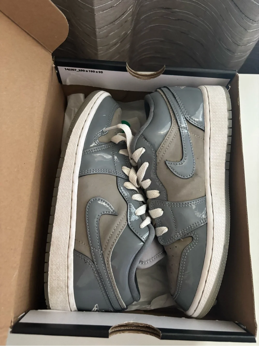 Jordan 1 Low KIDS Sneakers - Grey/White